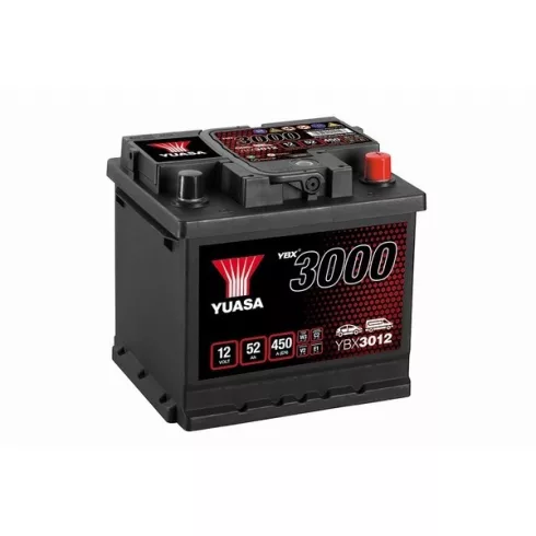 YUASA 12V 52Ah/450A indító akkumulátor Jobb+ YBX3012