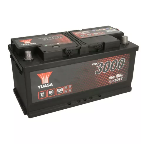 YUASA 12V 90Ah/800A Indító akkumulátor Jobb+ YBX3017