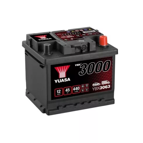 YUASA 12V 45Ah/440A Indító akkumulátor Jobb+ YBX3063