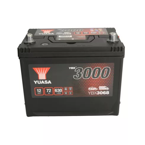 YUASA 12V 72Ah/630A Indító akkumulátor Jobb+ YBX3068