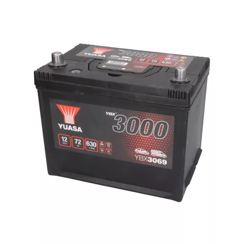 YUASA 12V 72Ah/630A Indító akkumulátor Bal+ YBX3069