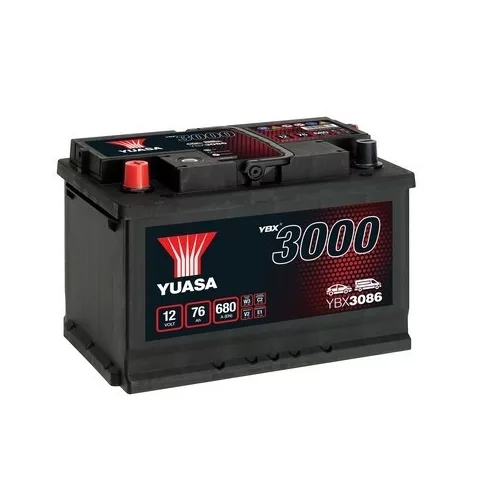 YUASA 12V 76Ah/680A Indító akkumulátor Bal+ YBX3086