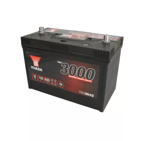 YUASA 12V 110Ah 925A 3000 Series Super Heavy Duty Indító akkumulátor Jobb+ YBX3642