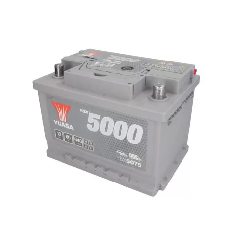 YUASA Silver 12V 60Ah/640A Indító akkumulátor Jobb+ YBX5075