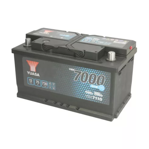YUASA 12V 75Ah/730A START&STOP EFB Indító akkumulátor Jobb+ YBX7110