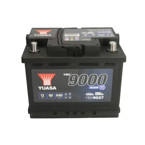 YUASA 12V 60Ah/640A START&STOP AGM Indító akkumulátor Jobb+ YBX9027