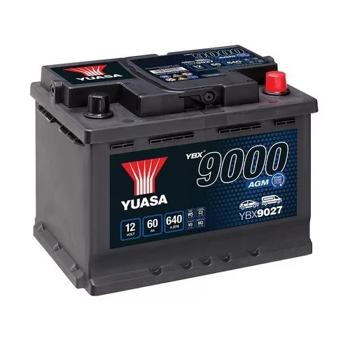 YUASA 12V 60Ah/640A START&STOP AGM Indító akkumulátor Jobb+ YBX9027