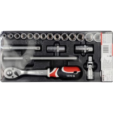   YATO Dugókulcs készlet 24 részes 1/2" 10-32 mm (fiókbetét) YT5537
