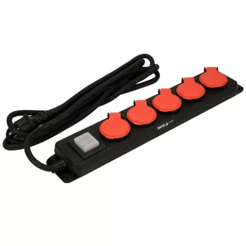 YATO Elektromos hosszabbító 5-ös elosztó 3m, 3x1,5 mm² YT-81242