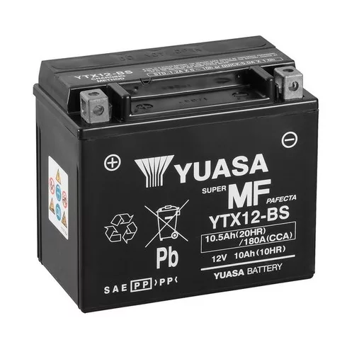 Yuasa akkumulátor 12V 10,5Ah 180A Indító akkumulátor Bal+ YTX12-BS