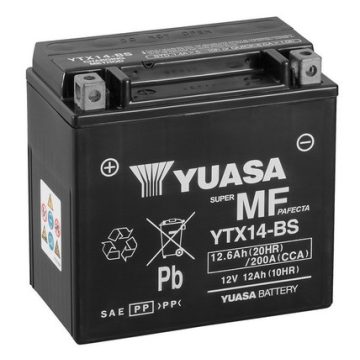   Yuasa akkumulátor 12V 12Ah 200A indító akkumulátor Bal+ YTX14-BS