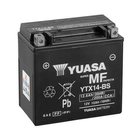 Yuasa akkumulátor 12V 12Ah 200A indító akkumulátor Bal+ YTX14-BS