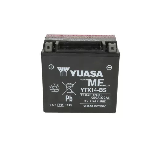 Yuasa akkumulátor 12V 12Ah 200A indító akkumulátor Bal+ YTX14-BS