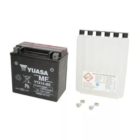 Yuasa akkumulátor 12V 12Ah 200A indító akkumulátor Bal+ YTX14-BS
