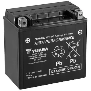 YUASA 12V 13Ah 240A Indító akkumulátor Bal+ YTX14H-BS