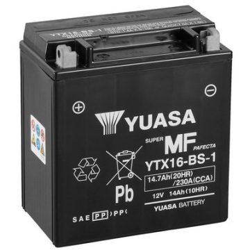 YUASA 12V 15Ah 230A Indító akkumulátor Bal+ YTX16-BS-1
