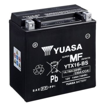 YUASA 12V 15Ah 230A Indító akkumulátor Bal+ YTX16-BS