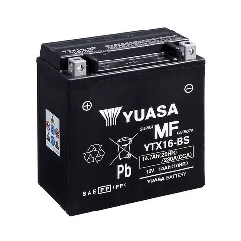 YUASA 12V 15Ah 230A Indító akkumulátor Bal+ YTX16-BS