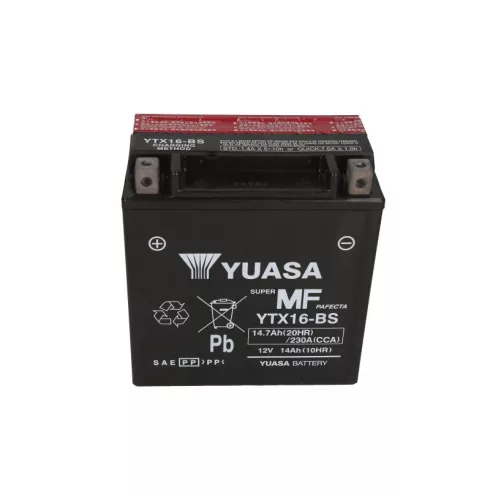 YUASA 12V 15Ah 230A Indító akkumulátor Bal+ YTX16-BS