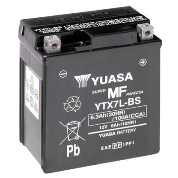 YUASA 12V 85A 6Ah Jobb+ Indító akkumulátor YTX7L-BS