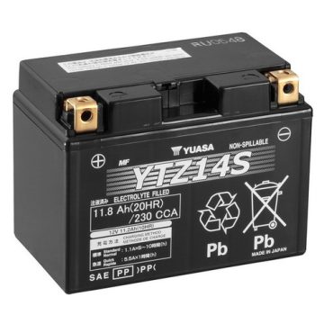 YUASA 12V 12Ah 230A Indító akkumulátor Bal+ YTZ14S